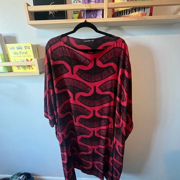 Manaola Red and Black Long Sleeve Dress - Picture 8 of 14